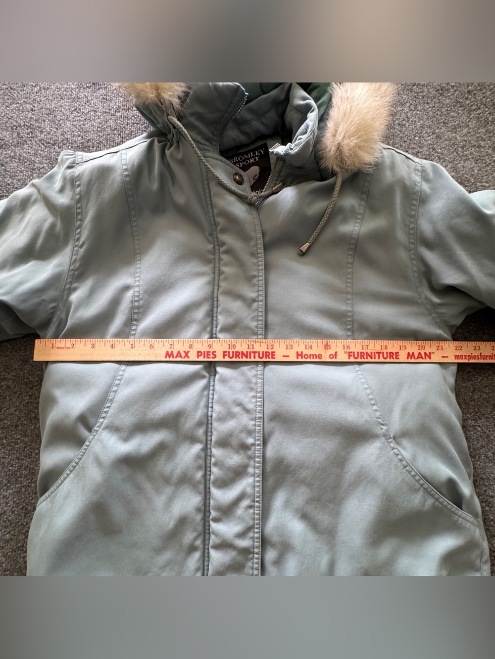 Vintage 80s Après Ski Parka S Petite Fox Fur Hood Retro Winter Coat - Picture 16 of 16